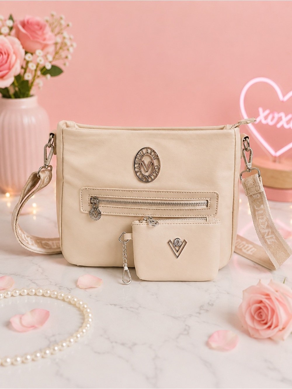 Valentino Orlandi Shoulder Bag + Matching Coin Pouch — Like New